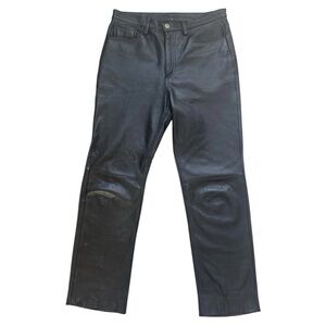VTG Leather Limited Men's Leather Pants Lined Biker Punk Rock Size 36x31 Black